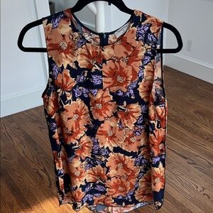 Aritzia Floral Sleeveless Top - Orange and Purple